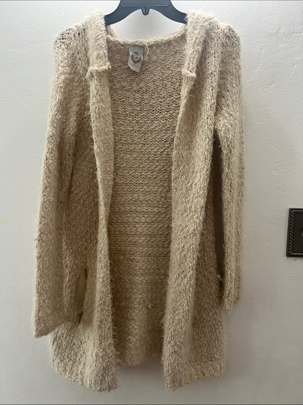 Cozy Open-Front Cream Women's Sweater Cardigan